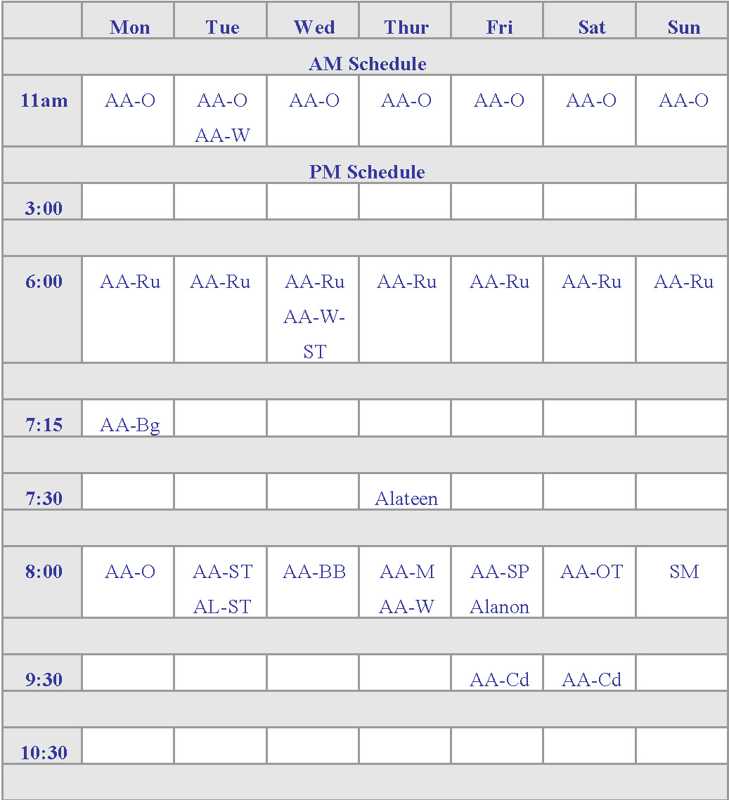 Schedule Table